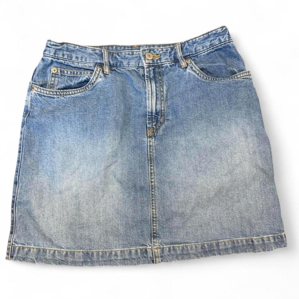 Vintage 90s Y2K Old Navy Denim Mini Skirt 100% Cotton Size 8 Cottagecore Western